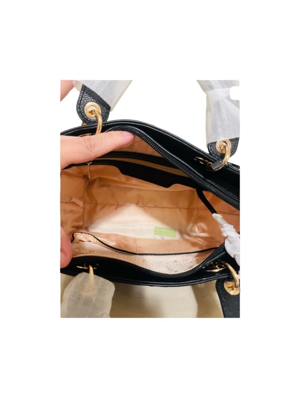Black Embossed FAUX Leather Satchel with Wallet FINAL PRICE DROP - Picture 6 of 8